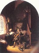 DOU, Gerrit An Interior with Young Violinist oil on canvas